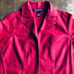 Red Open Front Jacket, Size 6